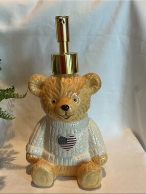 Dabney Lee Patriotic Teddy Bear Soap Pump